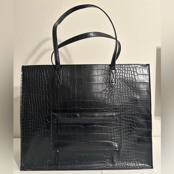 Beis work tote in Black Croc - Picture 3 of 7